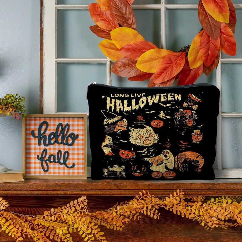 RYYCDOI Halloween Witch Makeup Bag, Halloween Gifts for Women, Witchy Gifts for Women, Witch Stuff, Long Live Halloween Makeup Pouch - Image 4